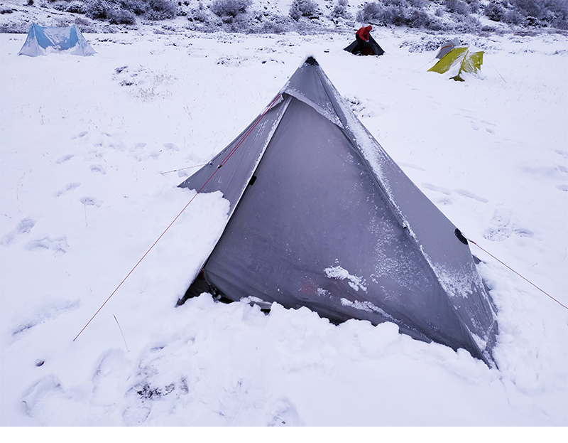 Cheap Goat Tents 3F UL GEAR Lanshan 1 Pro Waterproof Tents 3 4 Season 15D Silnylon Rodless Tent Outdoor 1 Person Light Weight Camping Tent   